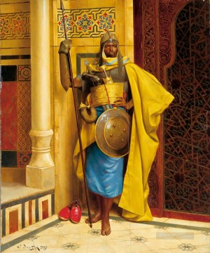  Araber Pintura Art%C3%ADstica - La guardia del palacio de Nubia Ludwig Deutsch Orientalismo Araber